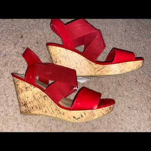 Burgundy Wedge Heels